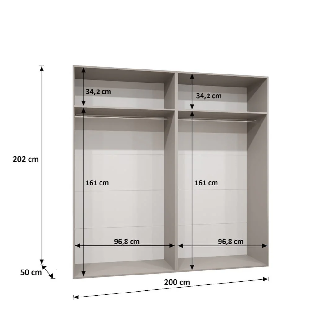 Alicante III Hinged Door Wardrobe 200cm - Image 7