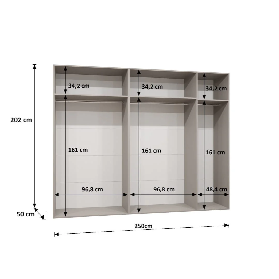 Alicante III Hinged Door Wardrobe 250cm - Image 7