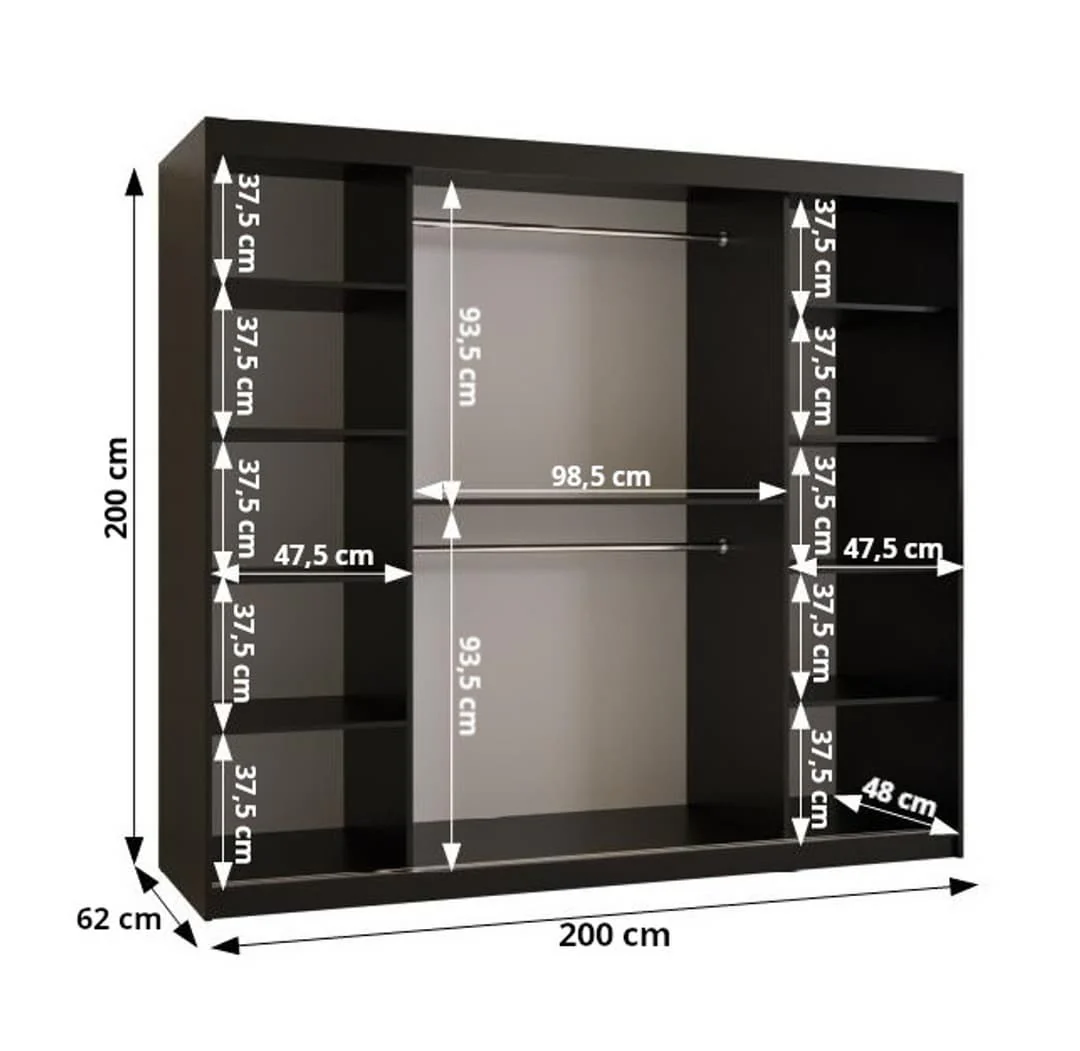 Arendal III Sliding Door Wardrobe 200cm - Image 9