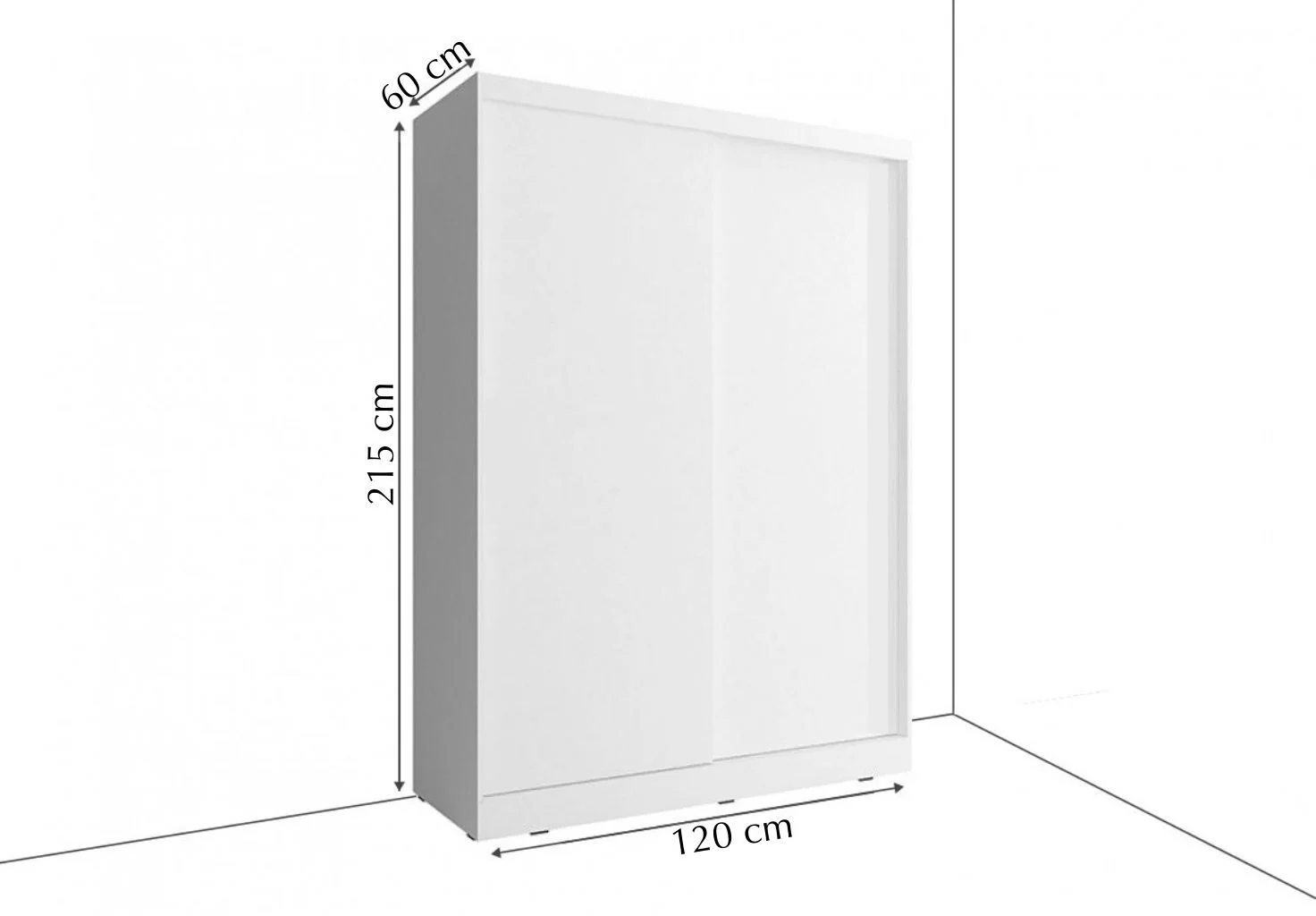 Arti 19 - 2 Sliding Door Wardrobe 120cm - Image 20