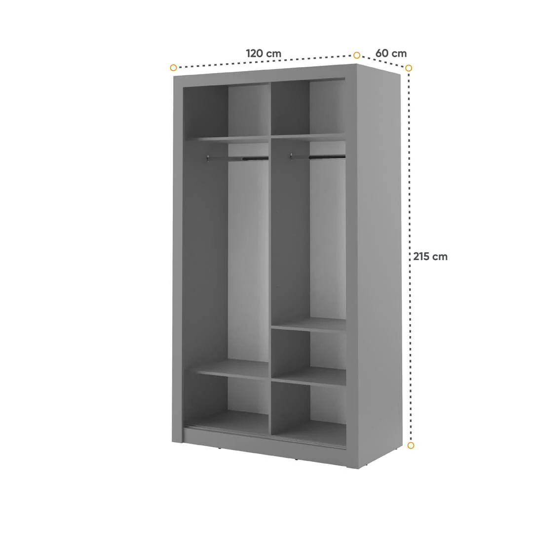 Arti 6 - 2 Sliding Door Wardrobe 120cm - Image 4