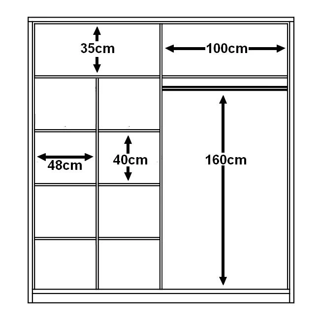 Arti 8 - 2 Sliding Door Wardrobe 203cm - Image 18