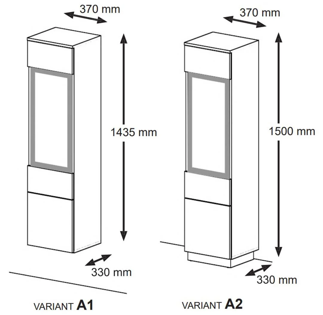 Aura Tall Display Cabinet 37cm - Image 9