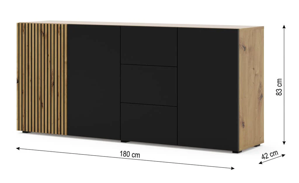 Auris Sideboard Cabinet 180cm [Drawers] - Image 3