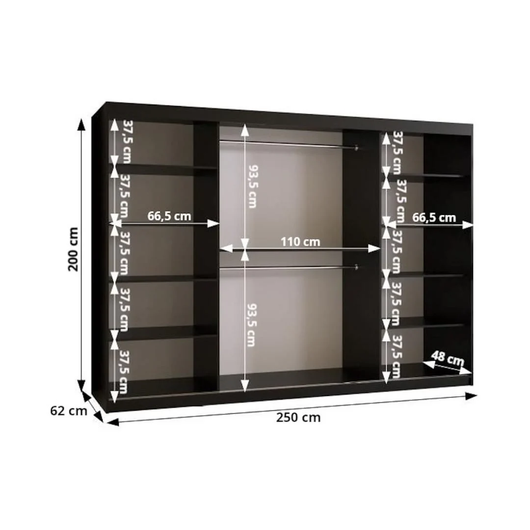 Bahrain II Sliding Door Wardrobe 250cm - Image 13