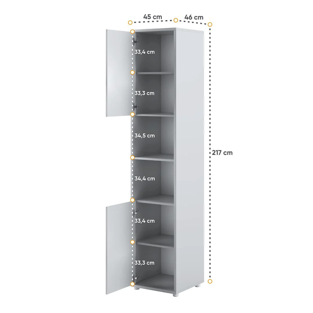 BC-01 Vertical Wall Bed Concept 140cm With Storage Cabinets and LED - Image 20