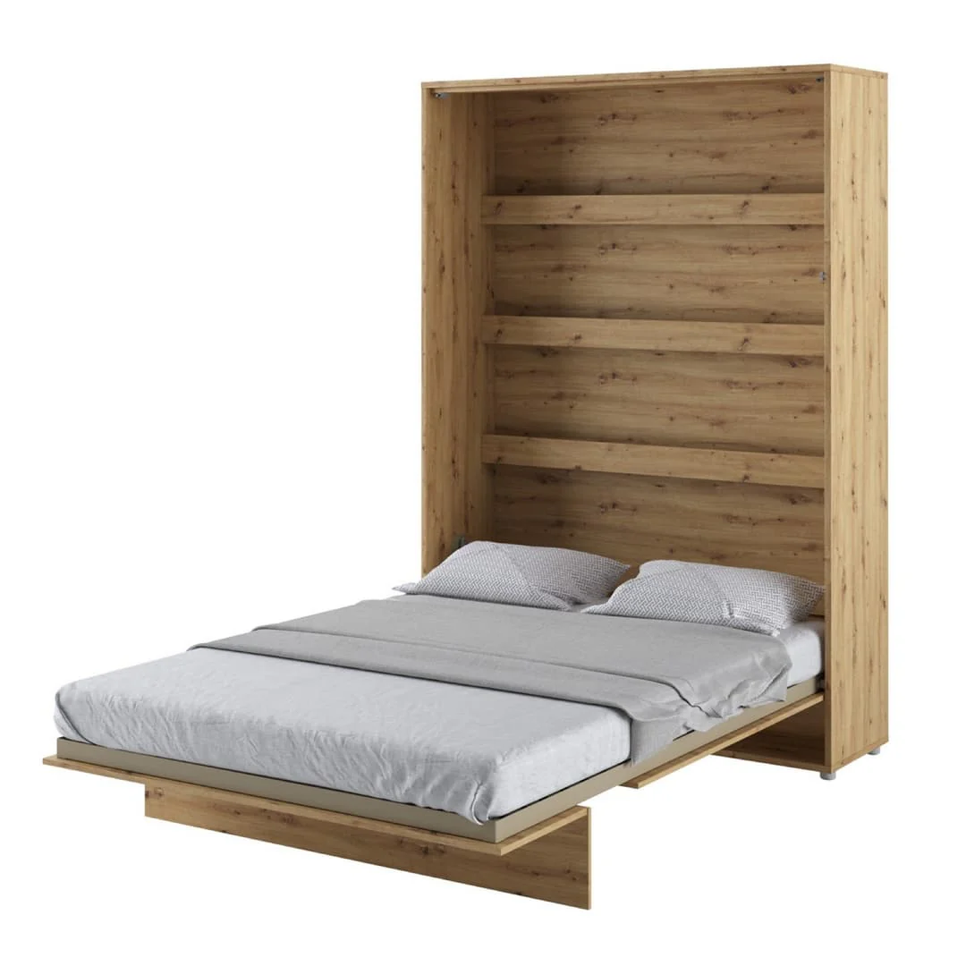 BC-01 Vertical Wall Bed Concept 140cm With Storage Cabinets and LED - Image 25