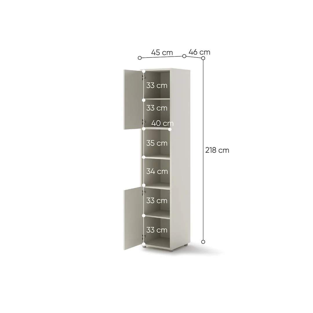 BC-01 Vertical Wall Bed Concept 140cm With Storage Cabinets and LED - Image 38