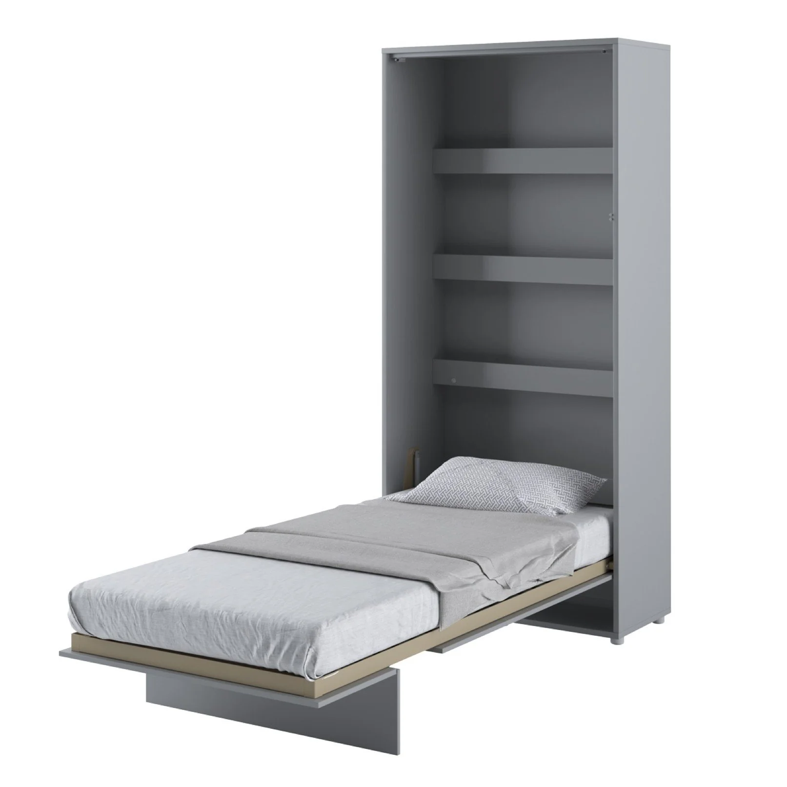 BC-03 Vertical Wall Bed Concept 90cm With Storage Cabinets and LED - Image 19