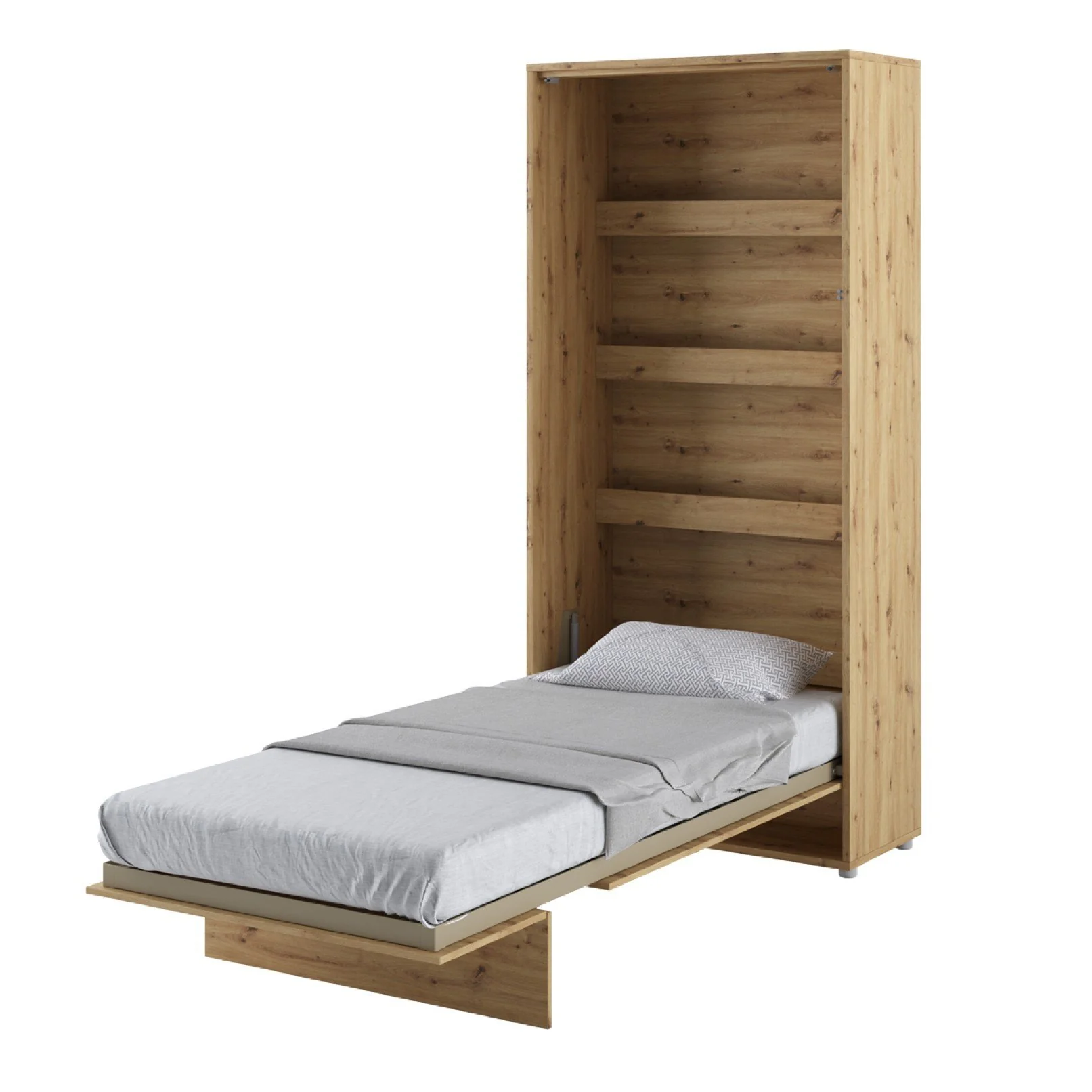 BC-03 Vertical Wall Bed Concept 90cm With Storage Cabinets and LED - Image 26