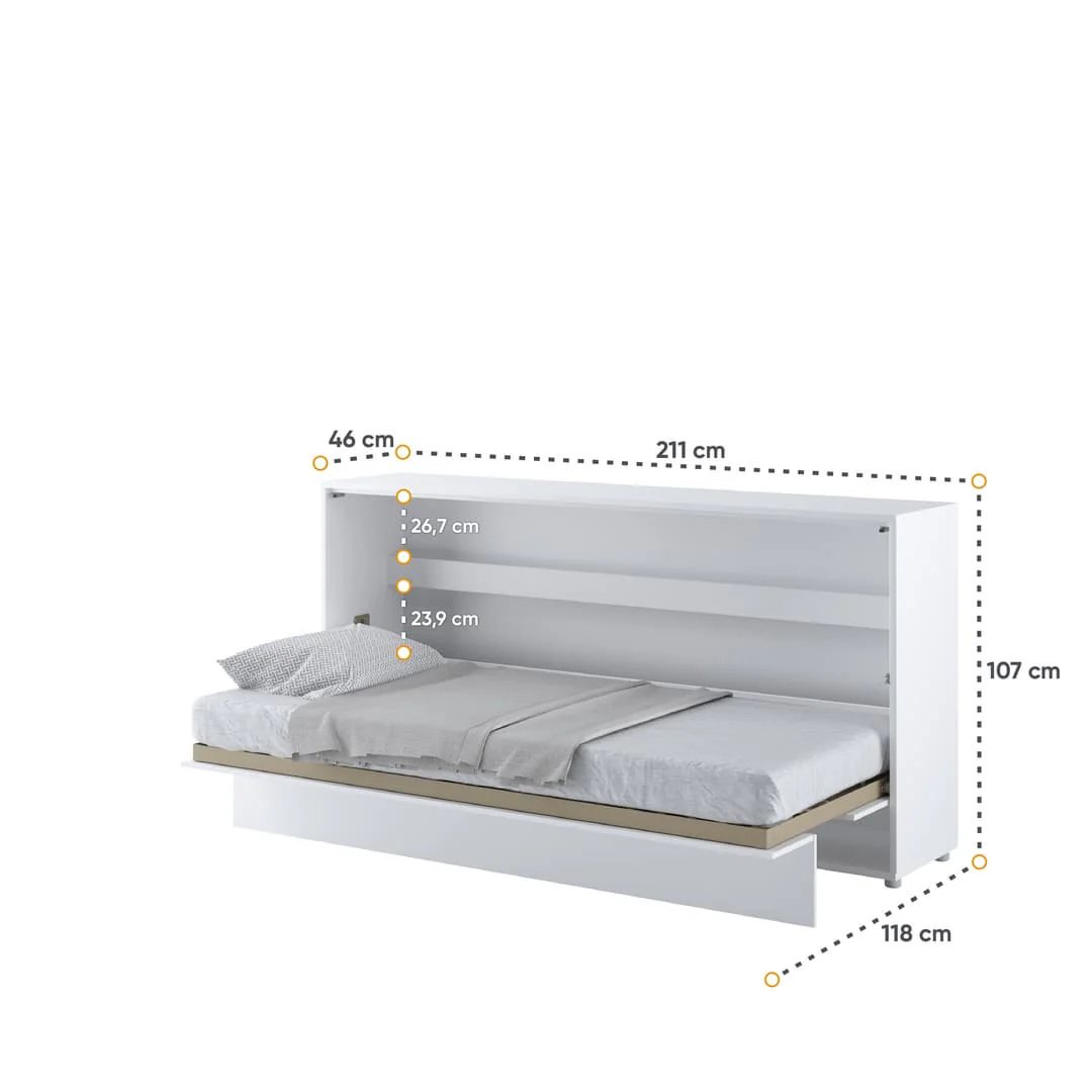 BC-06 Horizontal Wall Bed Concept 90cm With Storage Cabinet - Image 12