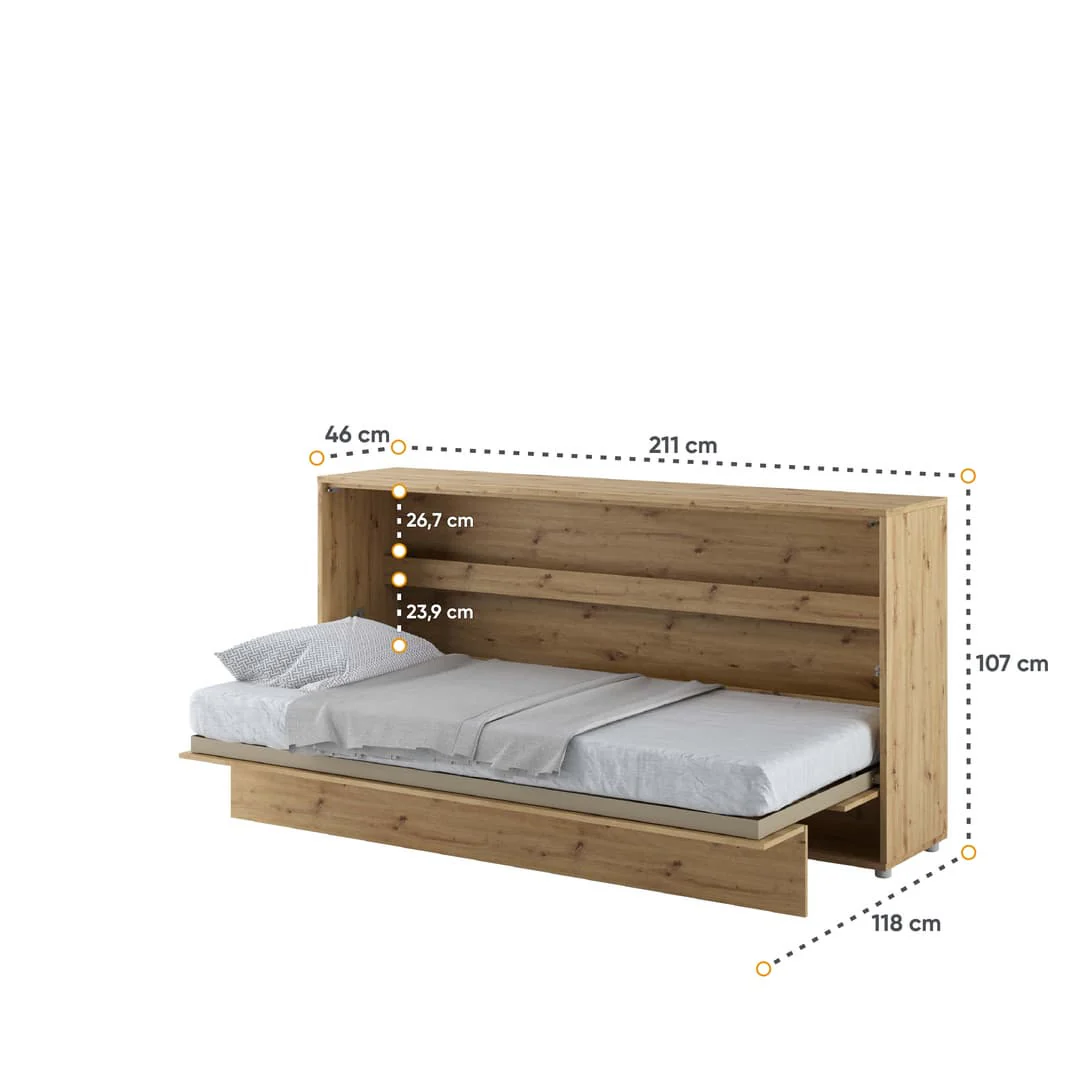 BC-06 Horizontal Wall Bed Concept 90cm With Storage Cabinet - Image 23