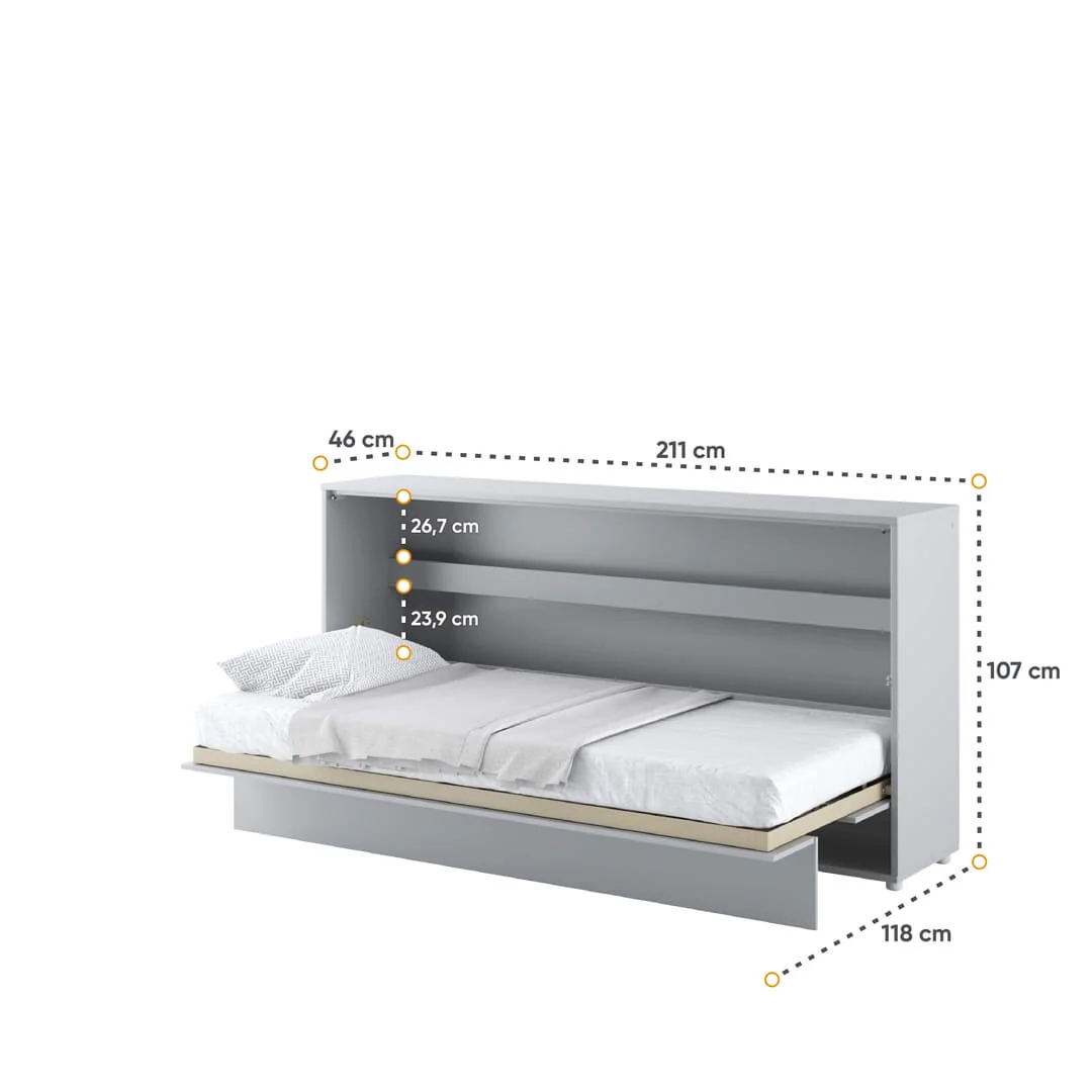 BC-06 Horizontal Wall Bed Concept 90cm With Storage Cabinet - Image 5