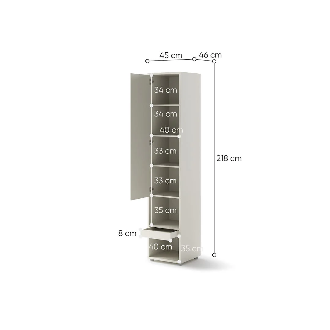 BC-07 Tall Storage Cabinet for Vertical Wall Bed Concept - Image 11
