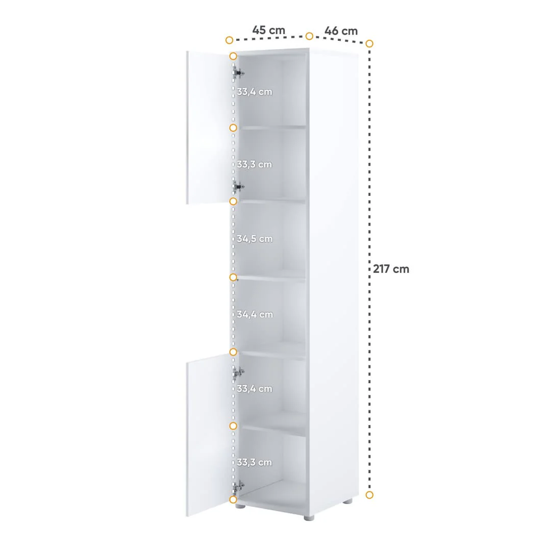 BC-12 Vertical Wall Bed Concept 160cm With Storage Cabinets and LED - Image 10