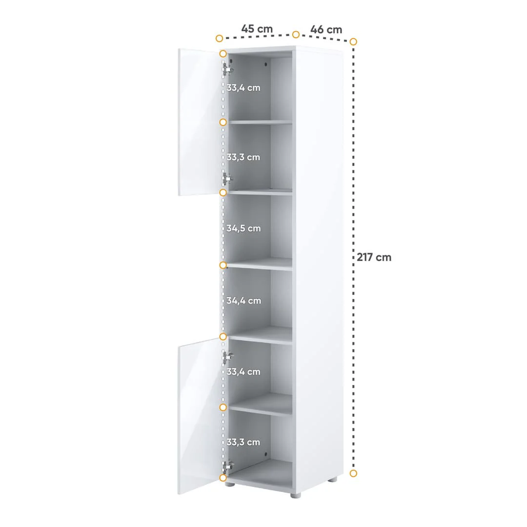 BC-12 Vertical Wall Bed Concept 160cm With Storage Cabinets and LED - Image 6