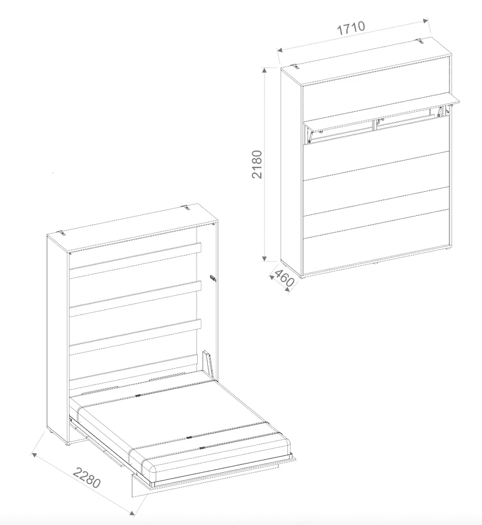 BC-12 Vertical Wall Bed Concept 160cm - Image 21