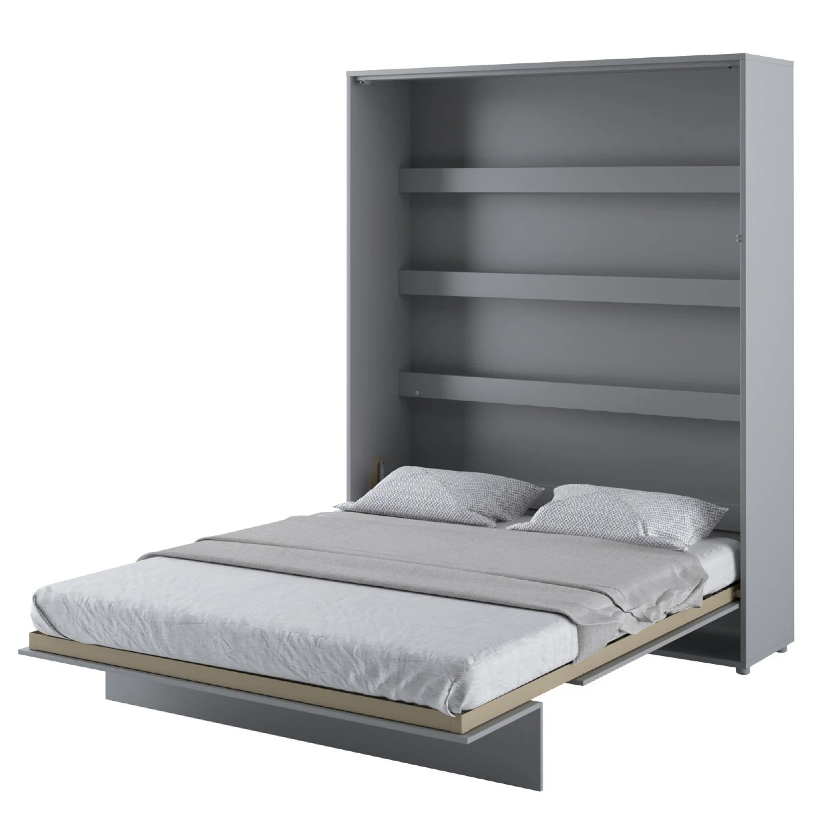 BC-13 Vertical Wall Bed Concept 180cm With Storage Cabinets and LED - Image 19
