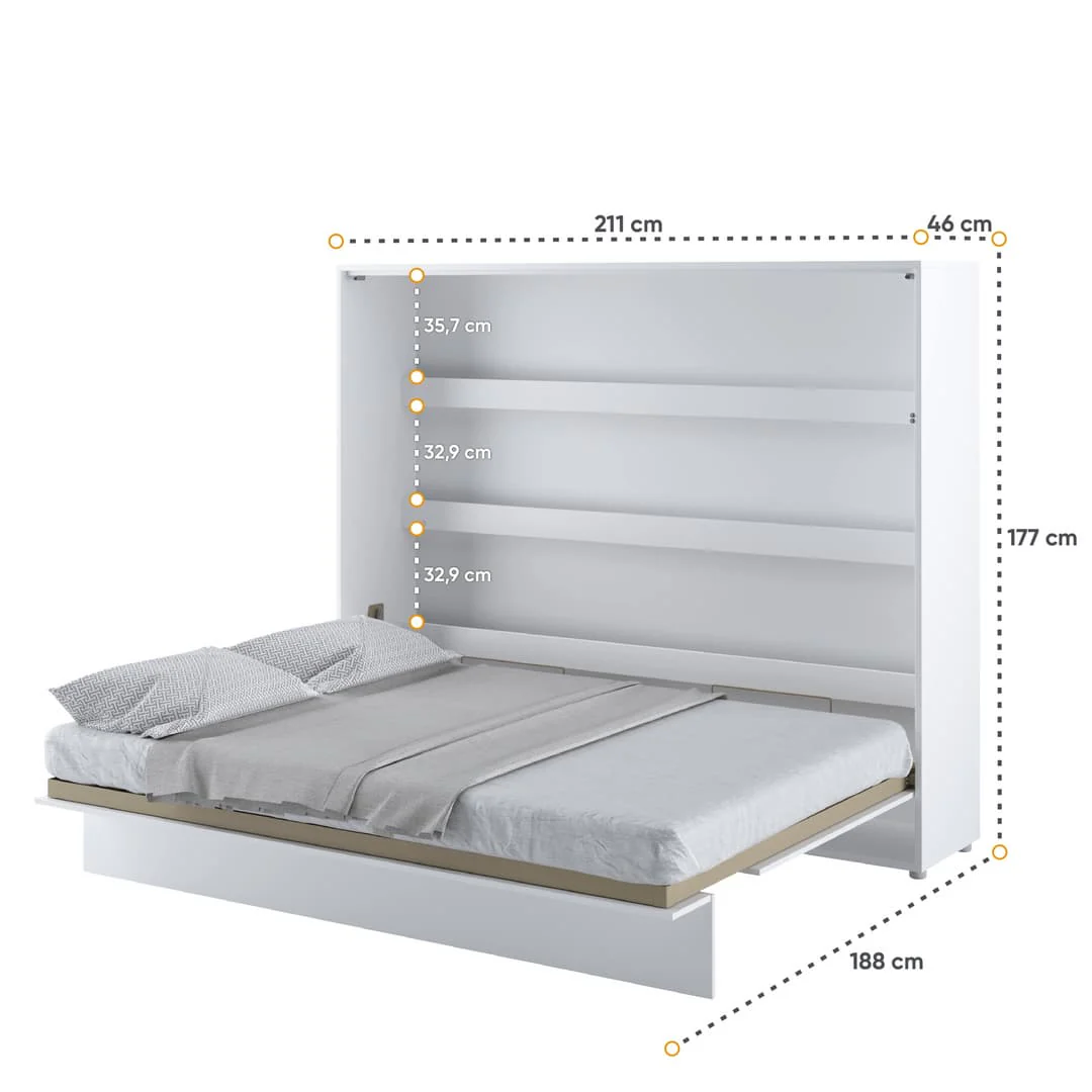 BC-14 Horizontal Wall Bed Concept 160cm With Storage Cabinet - Image 11