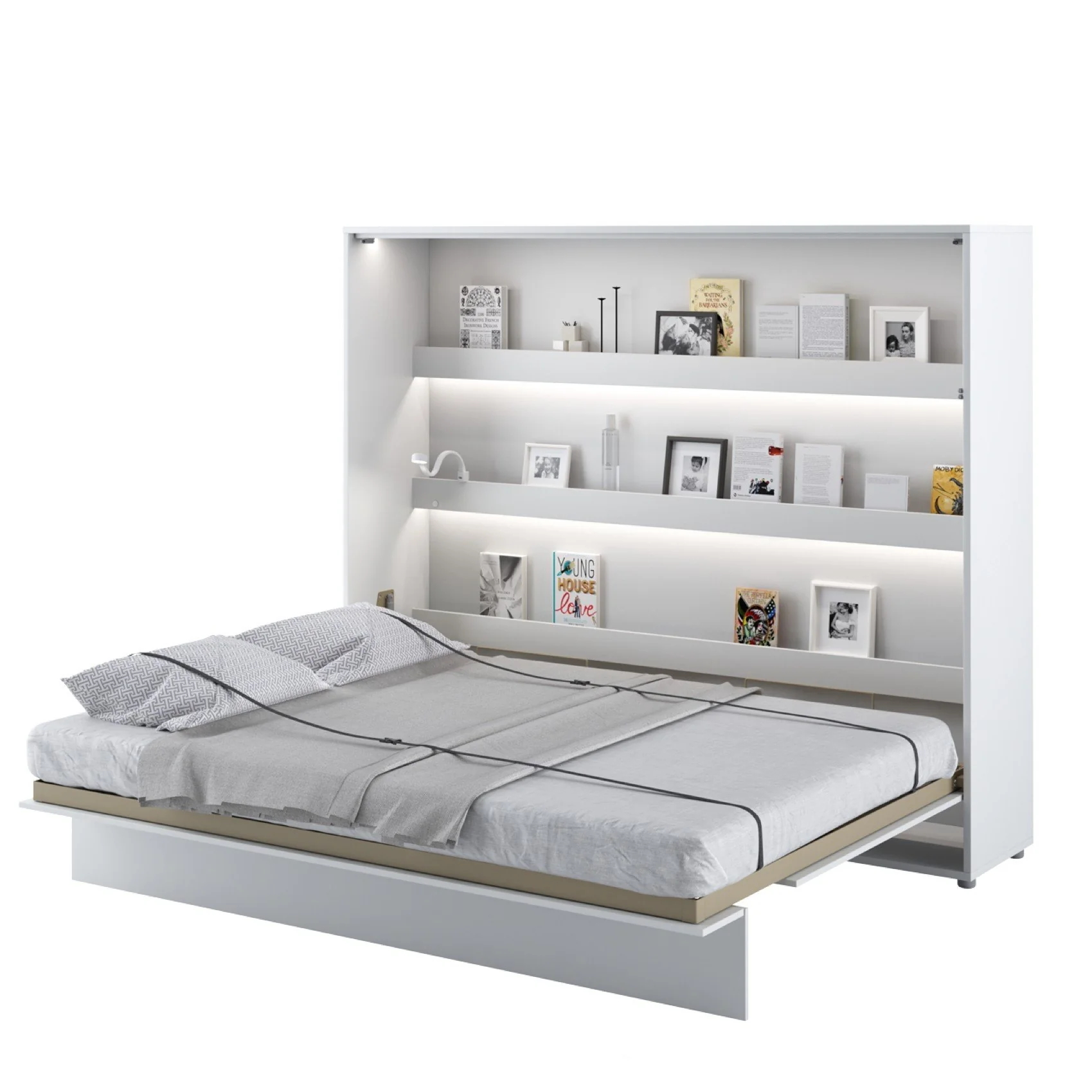 BC-14 Horizontal Wall Bed Concept 160cm With Storage Cabinet - Image 12