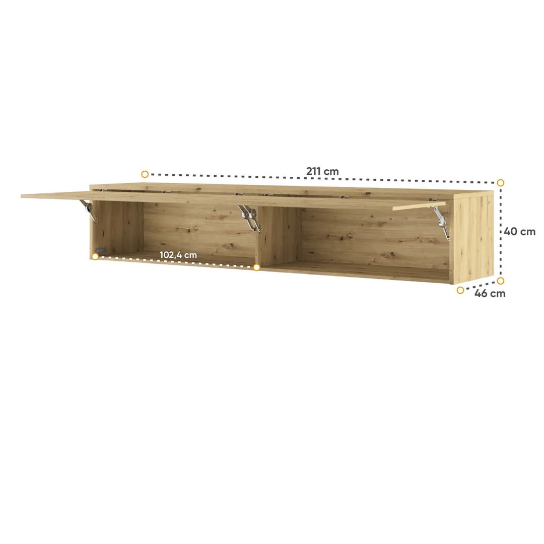 BC-14 Horizontal Wall Bed Concept 160cm With Storage Cabinet - Image 30