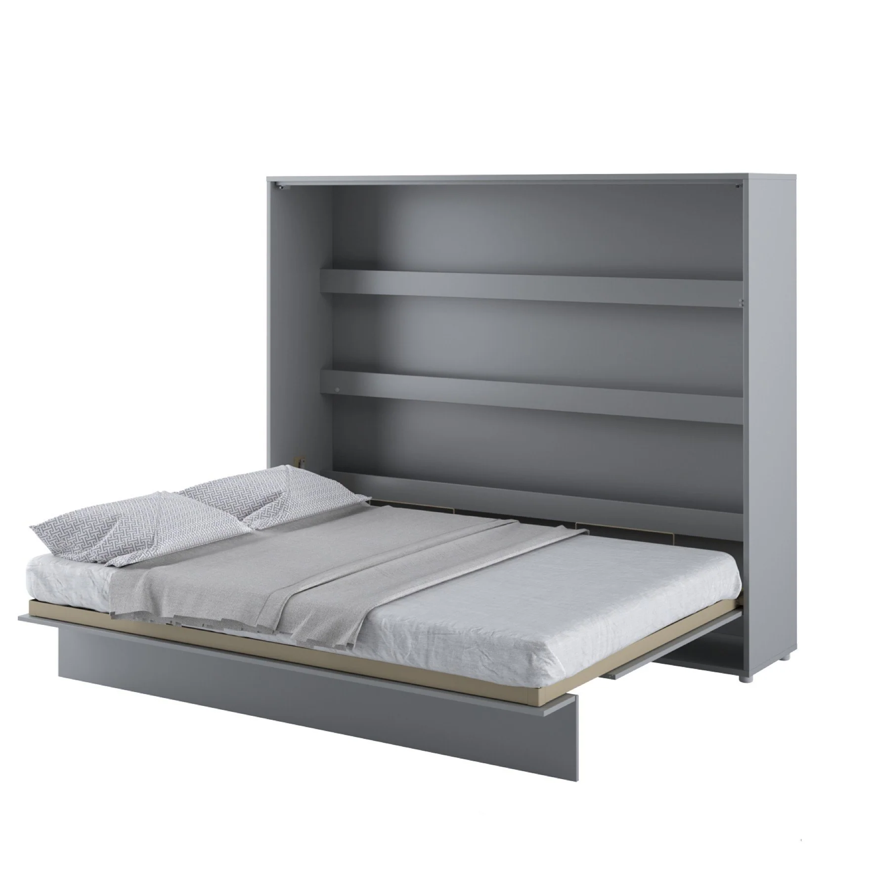 BC-14 Horizontal Wall Bed Concept 160cm With Storage Cabinet - Image 4