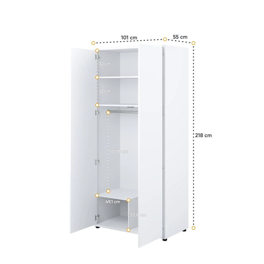 Bed Concept BC-20 Hinged Door Wardrobe 101cm - Image 7
