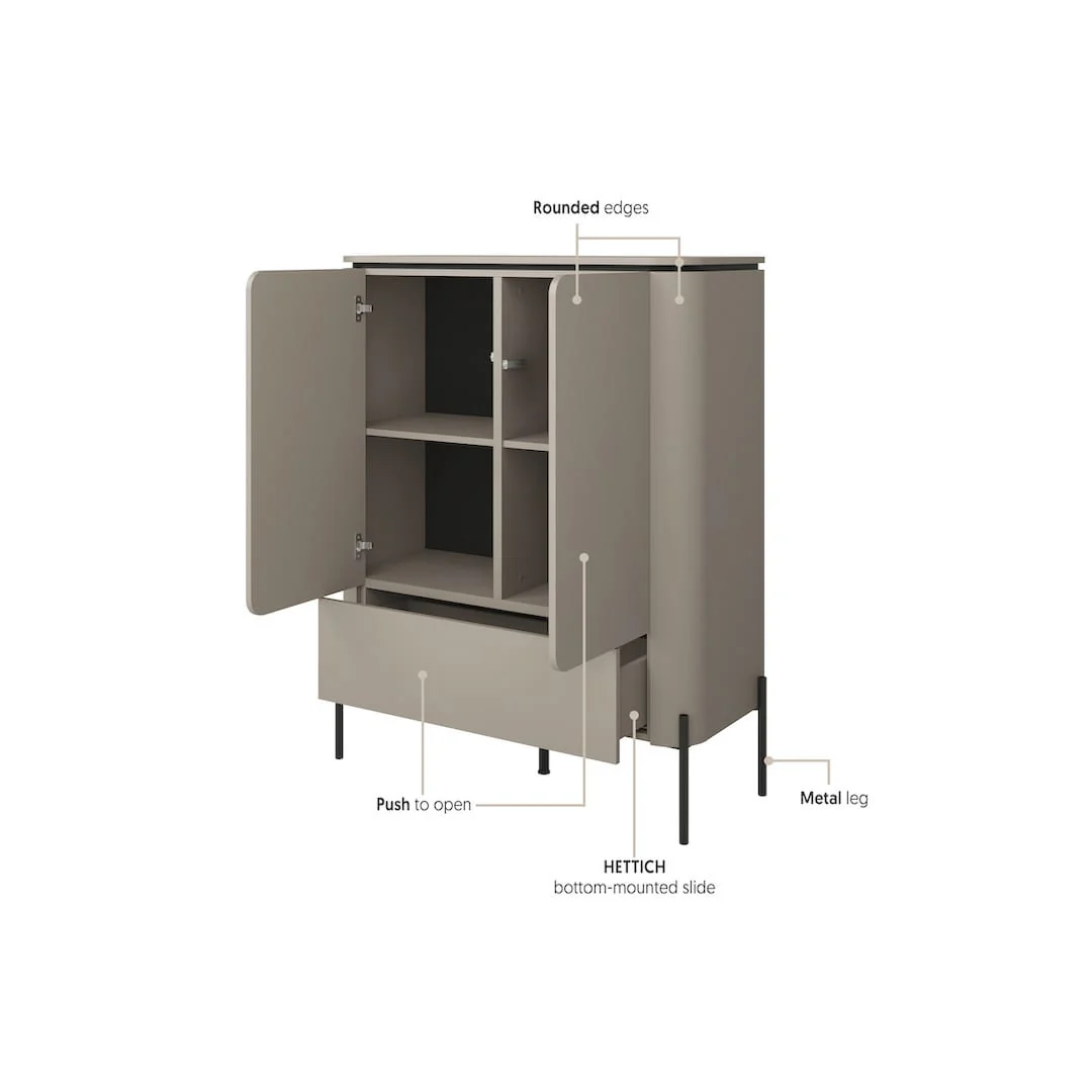 Bello Highboard Cabinet 98cm - Image 3