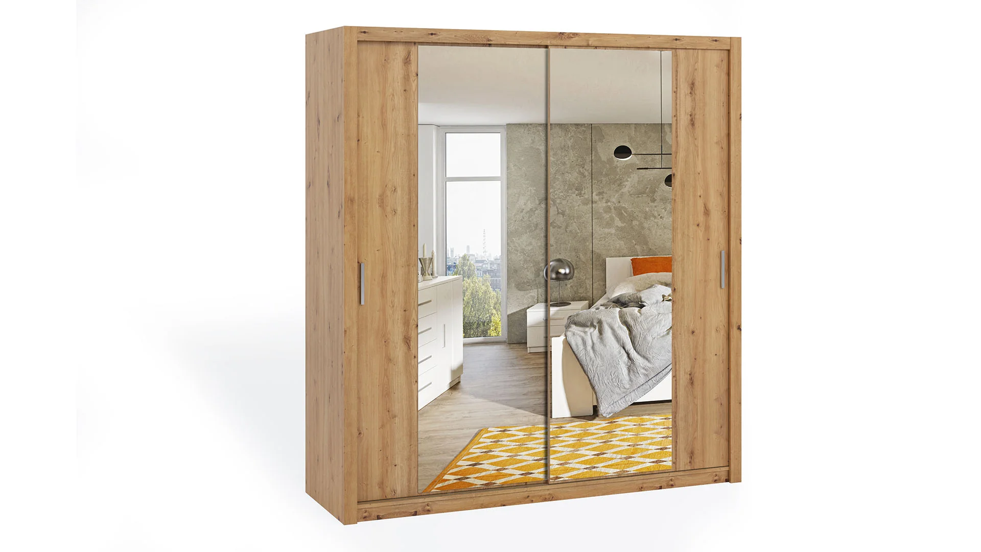 Bono Sliding Door Wardrobe With Mirrors 220cm - Image 3