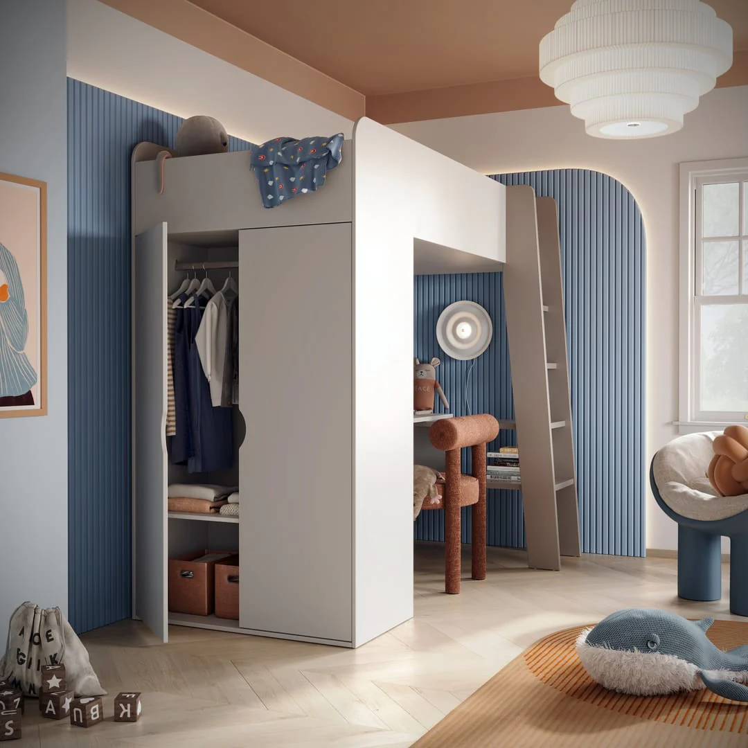 Cabin Bed Tom with Wardrobe and Desk - Image 2