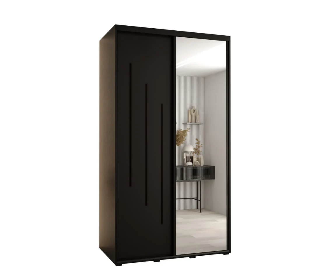 Cannes IX Sliding Door Wardrobe 130cm - Image 2