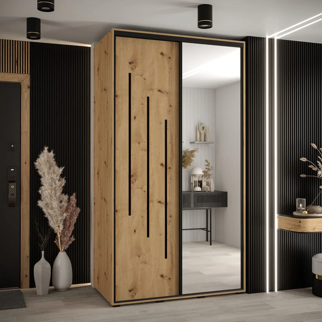 Cannes IX Sliding Door Wardrobe 130cm - Image 5