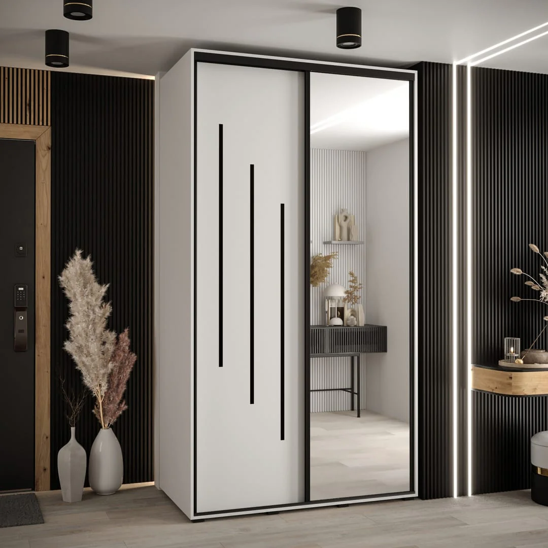 Cannes IX Sliding Door Wardrobe 140cm - Image 5