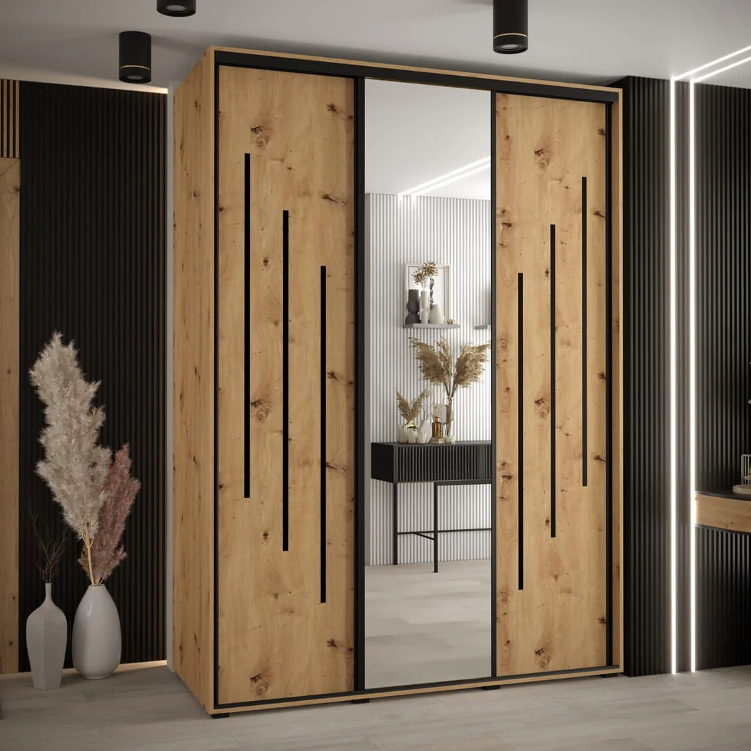 Cannes IX Sliding Door Wardrobe 180cm - Image 4