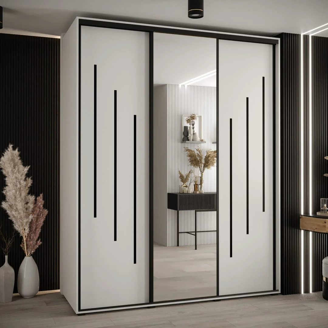 Cannes IX Sliding Door Wardrobe 200cm - Image 4