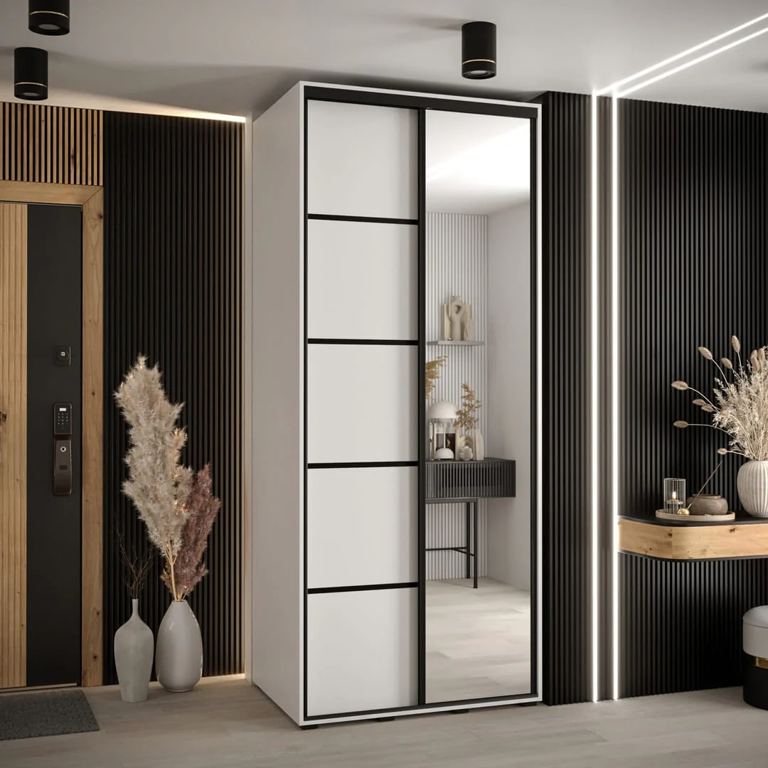 Cannes V Sliding Door Wardrobe 110cm - Image 5