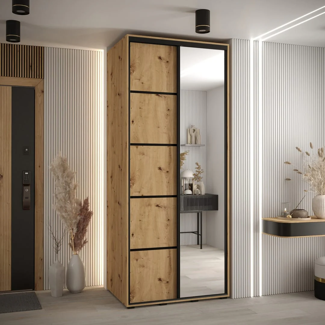 Cannes V Sliding Door Wardrobe 120cm - Image 4