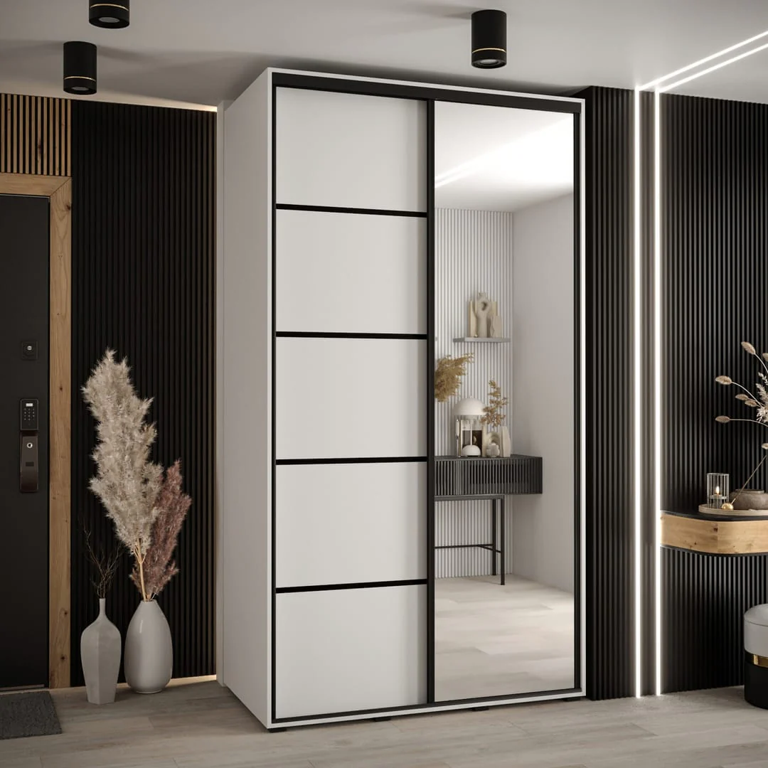 Cannes V Sliding Door Wardrobe 130cm - Image 7