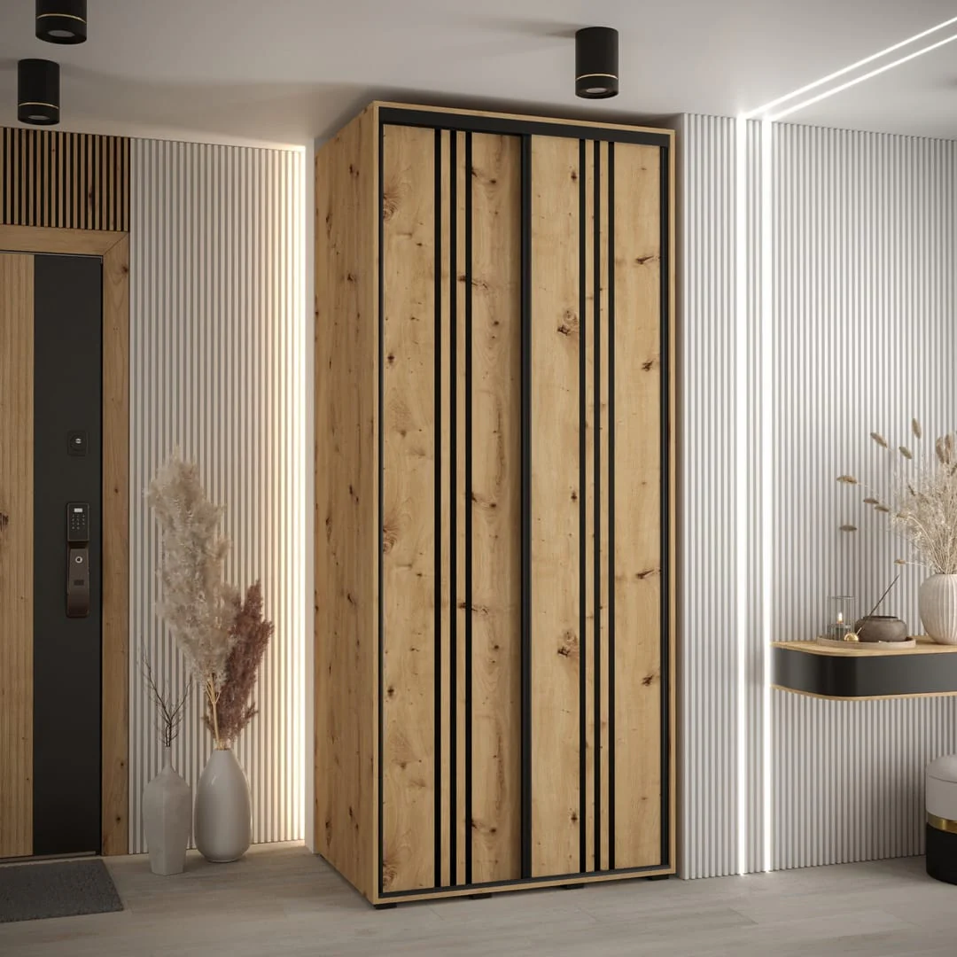Cannes VI Sliding Door Wardrobe 100cm - Image 4