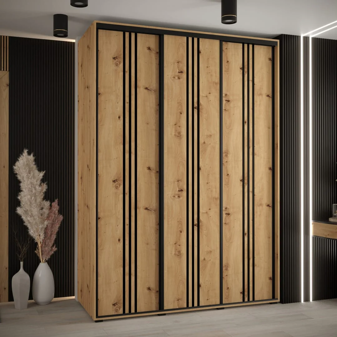 Cannes VI Sliding Door Wardrobe 180cm - Image 4