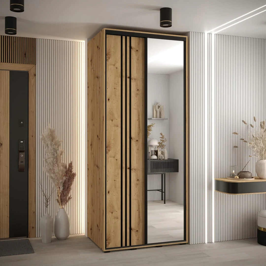 Cannes VII Sliding Door Wardrobe 100cm - Image 4
