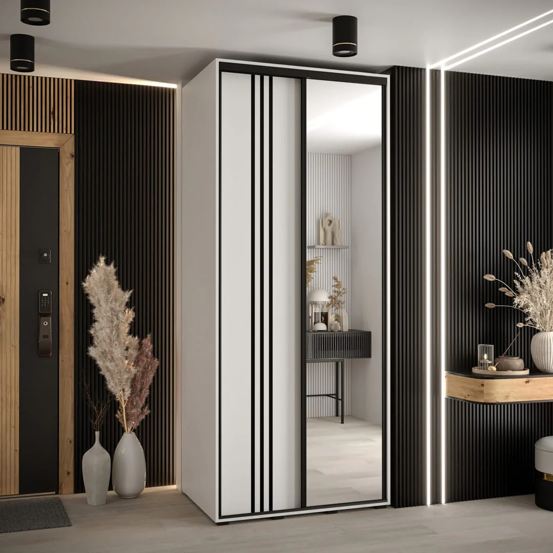 Cannes VII Sliding Door Wardrobe 100cm - Image 7