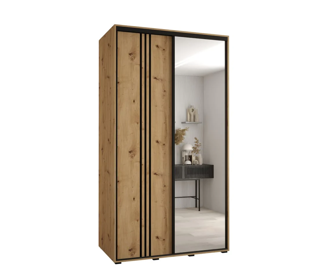 Cannes VII Sliding Door Wardrobe 130cm - Image 5
