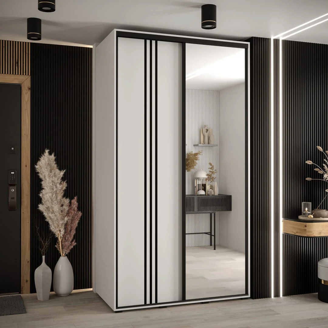 Cannes VII Sliding Door Wardrobe 130cm - Image 7