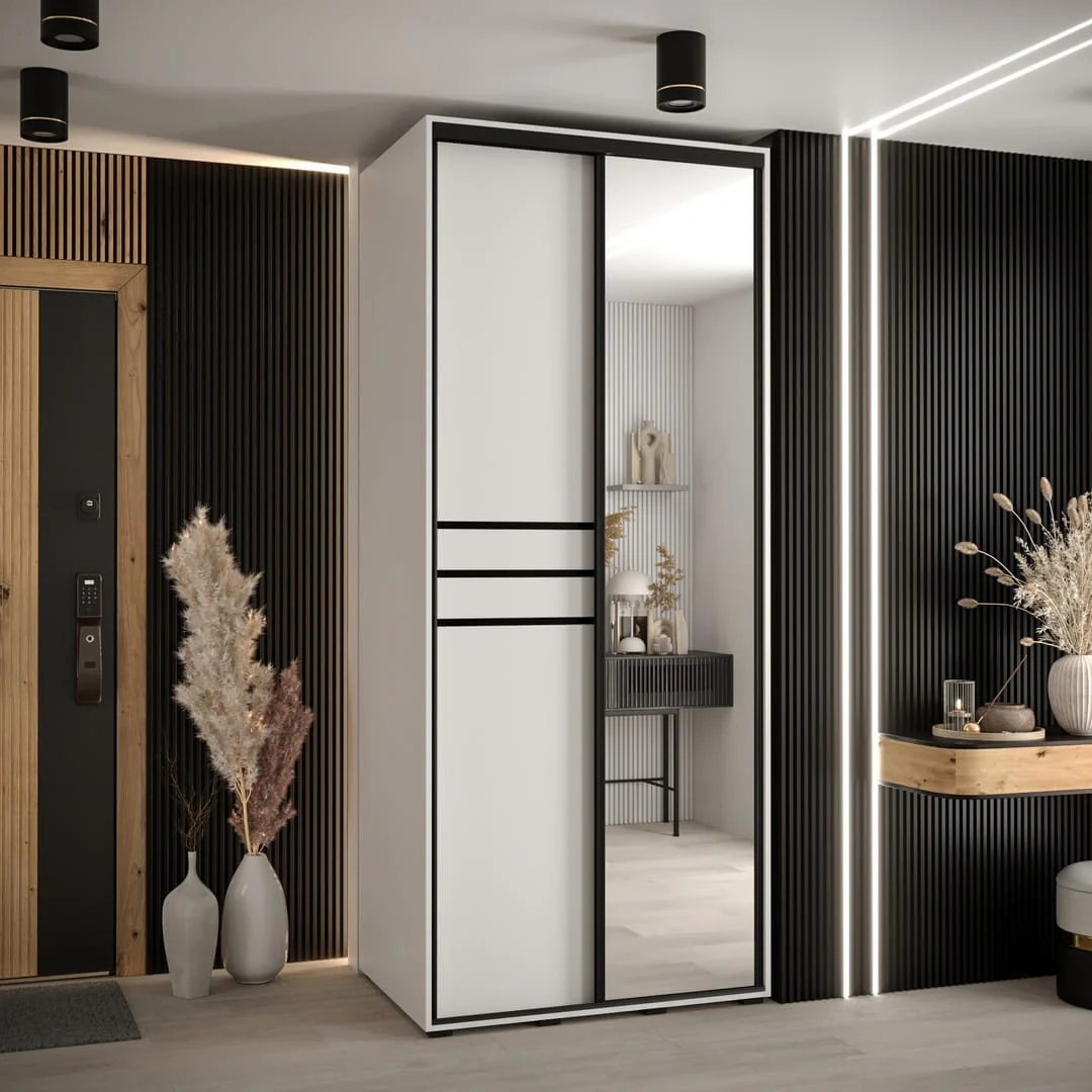 Cannes XI Sliding Door Wardrobe 100cm - Image 8