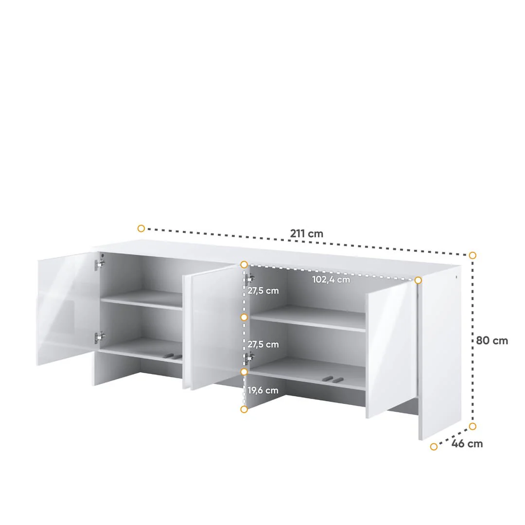 BC-05 Horizontal Wall Bed Concept 120cm With Storage Cabinet - Image 14