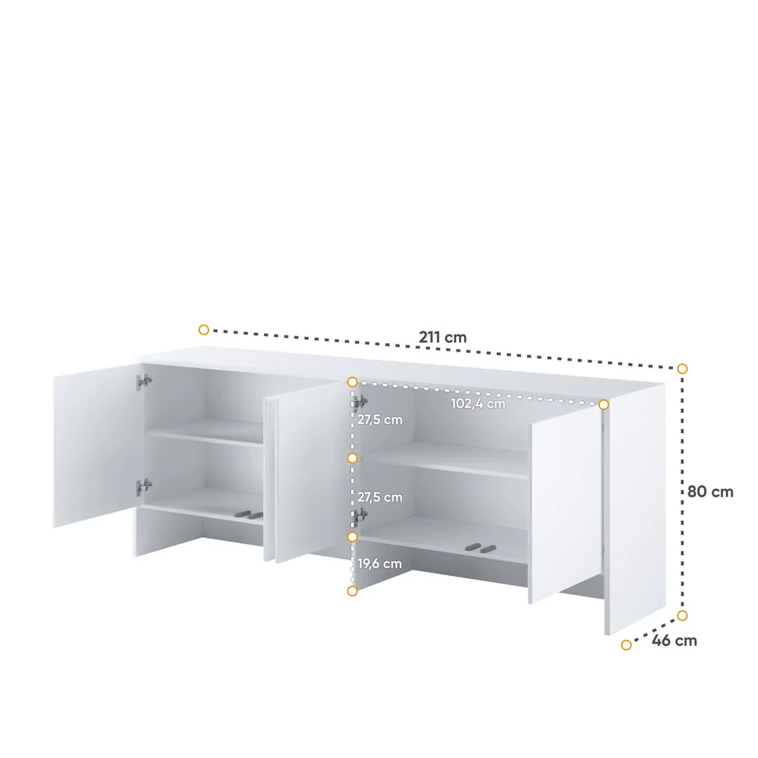 BC-05 Horizontal Wall Bed Concept 120cm With Storage Cabinet - Image 19