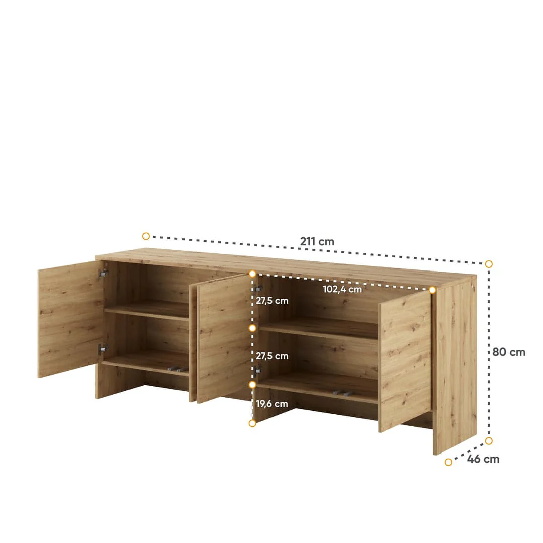 BC-05 Horizontal Wall Bed Concept 120cm With Storage Cabinet - Image 31