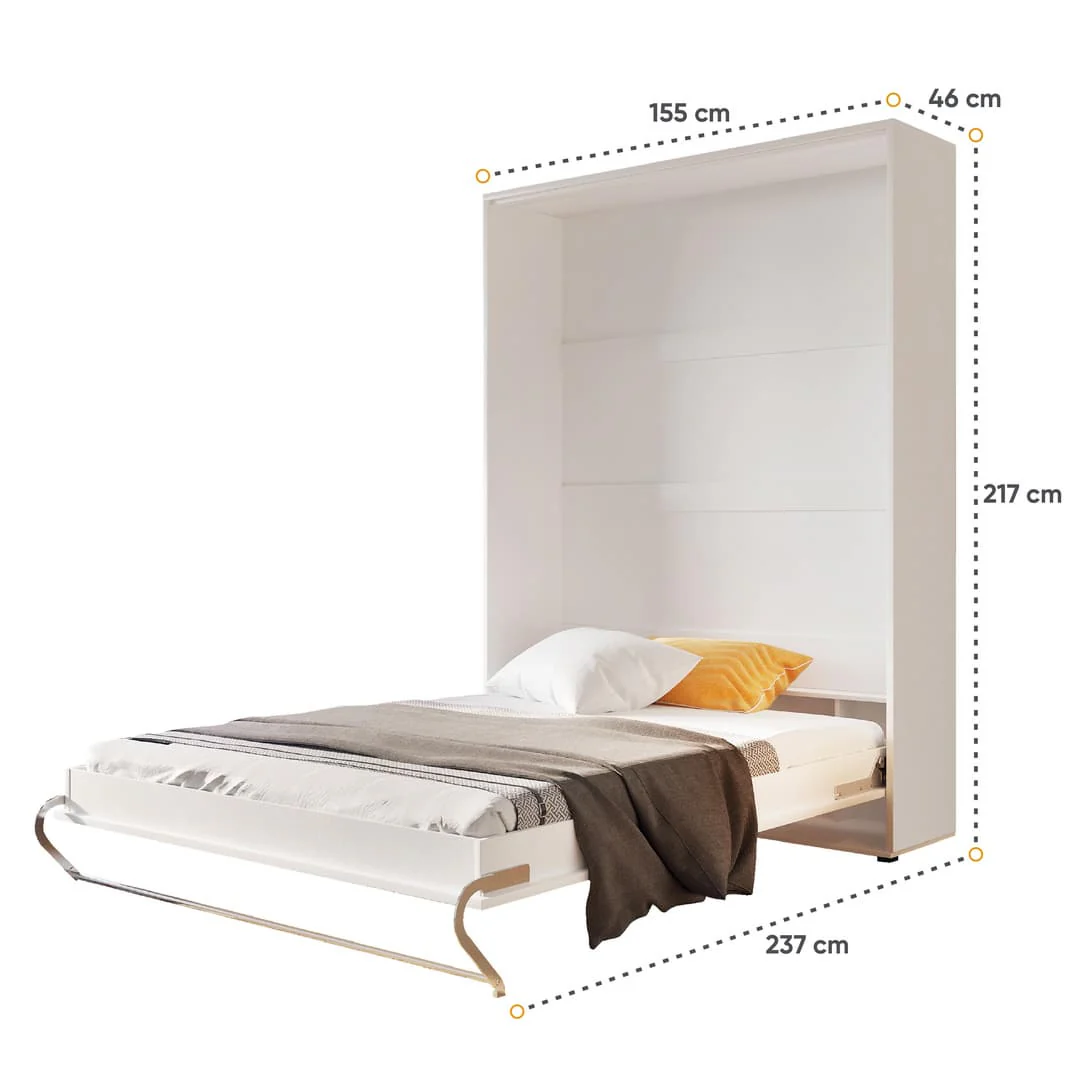 CP-01 Vertical Wall Bed Concept Pro 140cm with Storage Cabinets - Image 5