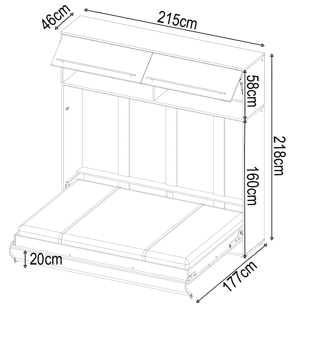 CP-09 Over Bed Unit for Horizontal Wall Bed Concept Pro 140cm - Image 4